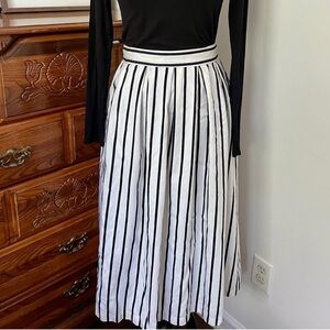 Vintage Black and White Striped Women's Skirt